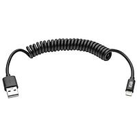 Tripp Lite M100-004COIL-BK Lightning USB Sync/Chrge Coild Cbl w/Lightning Ctr