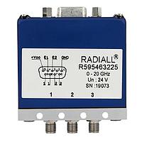 Radiall R595433215 Coaxial Switches SPDT Term. Platinum SMA 20GHz Latching 24Vdc Positive common D-sub connector