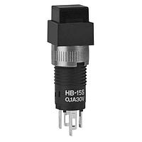 NKK Switches HB15SKW01-5C-AB Pushbutton Switches SPDT ON(ON) SQ BLK