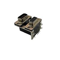 Adam Tech DPD-09-10-B3 Dual Port D-Sub Connectors 9P FEM/MALE DUAL PORT R/A