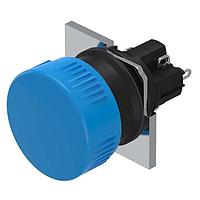 EAO 51-156.0256 Keylock Switches Actuator,  24,5 mm, mushroom-head, non illuminative, Blue, Plastic, opaque, Black, Plastic, 1 NC / 1 NO, Momentary, Soldering terminal, IP65, according to DIN EN 60529