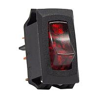 Carling Technologies LRA511-RS-B/012V Rocker Switches 1-pole, OFF - None - ON, 10A 30VDC not HP rated, Illuminated Red Translucent Rocker Switch with .250 Tab (Q.C.)