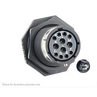 Eaton Souriau-Sunbank UTGX714D12SW32 Receptacles Jam nut receptacle & hold down clips,without backshell, with 12 female PCB contacts, IP68/69K in unmated conditions, keying W