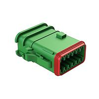 Amphenol SINE Systems AT06-12SC-OMRDGRN Automotive Connectors 12 Position Overmolded Plug, Socket, Reduced Seal, Keyed C, Green