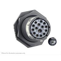 Eaton Souriau-Sunbank UTGX714D15SY32 Receptacles Jam nut receptacle & hold down clips,without backshell, with 15 female PCB contacts, IP68/69K in unmated conditions, keying Y