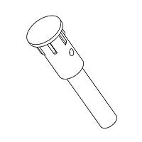 BIVAR LC2-7.2 Flexible Light Pipes Light Pipe, Flexible, 2mm. Fiber Optic Core, 5.1mm. Dia. Low Profile Lens, 7.2in. Length