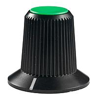 NKK Switches AT4103F Cylindrical Knob with Skirt SMALL KNOB GRN TIP MR SERIES