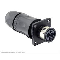 Eaton Souriau-Sunbank UTGX0JC102W2S Receptacles Square flange receptacle, with cable gland backshell, for 4 female contacts, IP68/69K