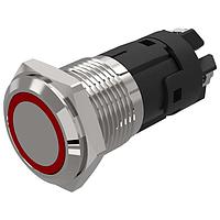 EAO 82-4152.2113 Anti-Vandal 82-4152.2113.Illuminated pushbutton.maintained.16 mm.stainless steel.flush/flat.ring.red.12 V.screw terminal