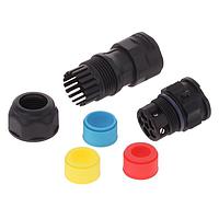 Amphenol LTW DC-05BMFB-QL8APP Standard Circular Connector X-Lok, Large Size, Plastic, 20A, 05 pins, Male Connector, Female Contact, Straight, Push Lock, Screw-in, Field Installable, F8.0 - F14.0mm, IP68