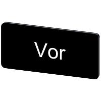 SIEMENS 3SU19000AC160AF0 Labeling Plate, Vor INSCR. LABEL, BLACK 12.5 X 27MM, VOR