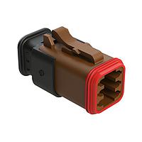 Amphenol SINE Systems AT06-6S-SR01BRN Plug 6 Position, Plug, Socket, SR01 Strain Relief (Standard Seal), Brown Body