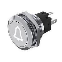 EAO 82-6151.1A54.B005 Anti-Vandal momentary.22mm D-Shape.Stainless steel.Flush/flat.Bell white.24V.Ag