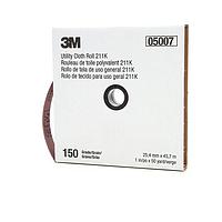 3M Electronic Specialty 7000118338 Flat Cables 3M Utility Cloth Roll 211K, 150 J-weight, 1 in x 50 yd, Full-flex, 5ea/Case