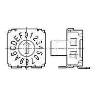 Omron Electronics A6KSV-164RS-P DIP Switches SMT 5x2 Terminal 16P Side, Ext Shaft, Wht