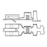 AMP Connectors - TE Connectivity 281197-2 (Cut Strip) Receptacle .187 FF RECPT Cut Strip of 100
