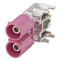 Rosenberger 59S2MB-40MT5-H PCB Connectors PlugPCBoardSolderPns Right Angle H Violet