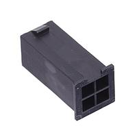Molex 46999-0276 Shrouded MiniFitJr 4Ckt Plug DR V0 Black w/o ears