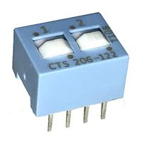 CTS Electronic Components 206-122S DIP Switches 2 switch sections SPDT