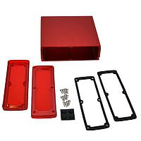 Bud Industries EXN-23365-RDP PCB Enclosure Extruded Aluminum Enclosure Red with Plastic Cover (2.4 X 7 X 6.7 In)