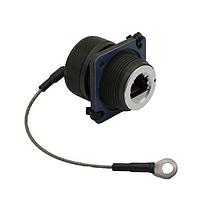 Bulgin PXM06285FANBKUS Connectors Black Anodised Transversely Sealed Aluminium Flange Mount Connector - Unshielded - Cat5e Female