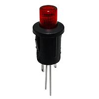 Shin Chin R13-529AL-05-BRR Pushbutton Switches 2P SPST OFF-(ON) RED LED