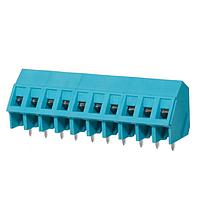 Same Sky (formerly CUI Devices) TB008A-508-10BE Fixed Terminal Blocks Terminal block, screw type, 5.08 , 45, 10 poles, CUI Blue, slotted screw, PCB mount