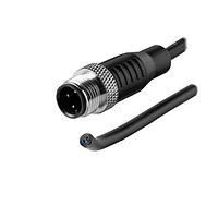 Same Sky (formerly CUI Devices) CDM1228-04A-01MST-3M-67 Sensor Cables / Actuator Cables M12 Male Molded  Cable, Straight, UnShielded, A-Coding 4PIN , Cable Jaket PVC 3.0M, Screw M12X1.0