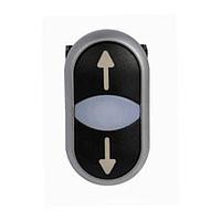 Eaton M22-DDL-S-X7-X7 Double Button NON-FLSH ILL DBL PB SIL-BZL BLK TOP BLK