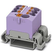 PHOENIX CONTACT 3273740 DIN Rail Terminal Blocks Distribution block  nominal current: 57 A  connection method: Push-in connection  Push-in connection  number of connections: 7  cross section: 0.5 mm - 10 mm   AWG: 20 - 6  width: 27.9 mm  color: violet  mounting type: NS 35/7 5  NS 35/15