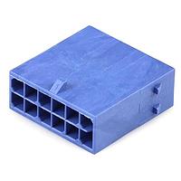 Molex 215922-1231 Plug Housing Micro-Fit+ Versa Color Plug Housing Dual Row 12 Ckts Free Hanging GloWire Blu