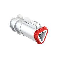 Amphenol SINE Systems AT06-3S-OMRDWHT Automotive Connectors 3 Position Overmolded Plug, Socket, Reduced Seal, White