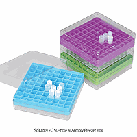SciLab SL.Rac3032 Freezer Box, PC, Φ13 mm×81holes, 130×130×h54 mm, Green