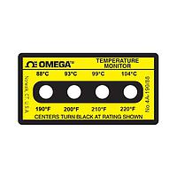 OMEGA 4A-A-190 Non-Reversible, Four point Horizontal Temperature Label (220 °F)