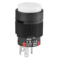 NKK Switches YB15CKG01-BB Pushbutton Switches SPDT ON-(ON) WHT RND GOLD