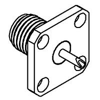 Radiall R125403000 Panel Receptacles SMA / SQUARE FLANGE JACK RECEPTACLE WITH SOLDER POT CONTACT