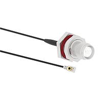 Amphenol RF 095-850-313-300 RF Cable Assemblies RF Connector MHF I LK Right Angle Plug to RP-TNC Straight Jack Bulkhead Front Mount 1.13 mm 50 Ohm 300 mm