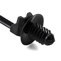 HellermannTyton 157-00302 Cable Tie Mounts 1-Pc Cable Tie/Fir Tree Mount with Disc, 6.5"L, 6.3 - 7.0 mm Hole Dia, PA66HIRHSUV, Black,