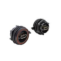 Bulgin PX0863 Modular Connectors / Ethernet Connectors Front Panel Mount Connector PX0863 Series HDMI Sealed Socket Front of Panel to Standard HDMI Socket Rear of Panel