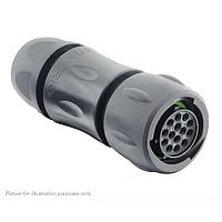 Eaton Souriau-Sunbank UTSX6JC12E14SW Plugs Plug, with cable gland backshell, with 14 female solder contacts, IP68/69K in unmated conditions, keying W