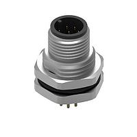 Wurth Elektronik 643250100608 Plugs WRCIRC M12  Screw  Coding A  Panel PCB  Metal Straight with Panel Nut PG9  Male connector, polarity 8