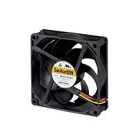 Sanyo Denki 9WPA0924G4001 Axial DC Axial Fan, 92x92x25mm, 24VDC, Splash/Dust Proof, High Performance, Tach, IP68