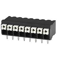 Same Sky (formerly CUI Devices) TBLH10-350-08BK Fixed Terminal Blocks Terminal block, screwless, High Temp, 3.5, Horizontal, 8, Black w Gray Button