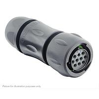 Eaton Souriau-Sunbank UTSX6JC12E10SZ Plugs Plug, with cable gland backshell, with 10 female solder contacts, IP68/69K in unmated conditions, keying Z