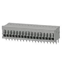 Same Sky (formerly CUI Devices) TBL009-254-17GY-2GY Fixed Terminal Blocks Terminal block, screwless, 2.54, Horizontal, 17, Gray w Gray Button