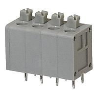 Same Sky (formerly CUI Devices) TBL006V-500-04GY-2GY Fixed Terminal Blocks Terminal block, screwless, 5.00, Vertical, 4, Gray w Gray Button