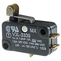 Honeywell V3L-3339 Micro Switch SPDT 15.1A 125VAC Roller Lever