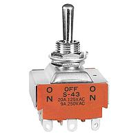 NKK Switches S43 Medium capacity standard size toggles 4PDT ON-OFF-ON SOLDER LUG