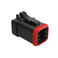 Amphenol SINE Systems AT06-6S-MM01BLK Connectors 6 Pin Plug w/End Cap & Red. Dia. Seal BLK