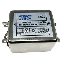 Adam Tech PLF-12D4-20A-Q-R Power Line Filters EMI/RF Line Filter, 115/250VAC 20A, medium outline, chassis mount
